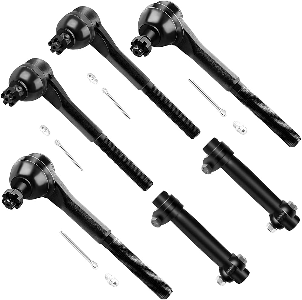 SCITOO 6pcs Suspension Kit Front Inner and Outer Tie Rod Ends and Adjusting Sleeves Complete Kit fit for Chevrolet Bel Air Biscayne C10 Pickup 1968-1972 for GMC C15/C1500 Pickup Suburban Van 1968-1970