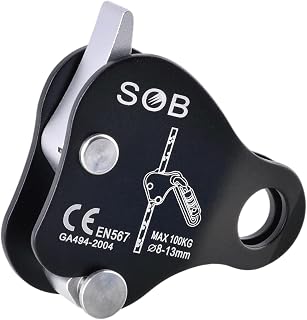 YAPJEB Rope Grab Ascender, Aluminum Alloy Fall Protection for Rock Climbing, Mountaineering, Arborist, Rescue, Caving, Aerial Work, Expedition