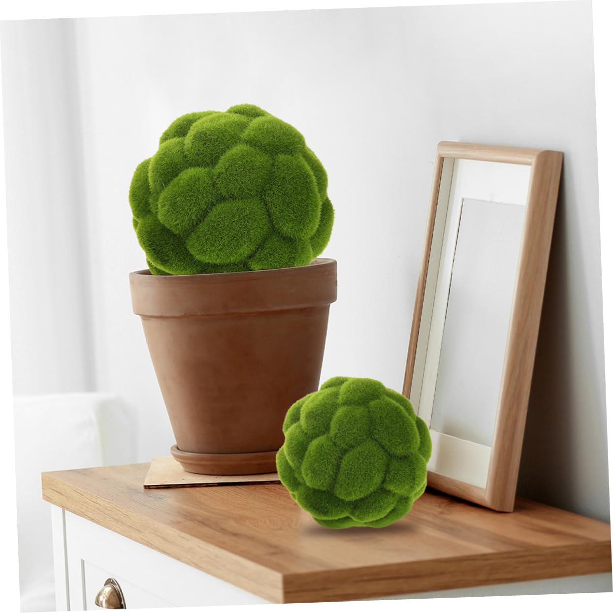Alipis 6 Piezas Bola de Musgo simulada Bolas de Musgo de pecera as de Verde as Decorativas para la decoración del hogar decoración de Falso Trasplante de Cabello