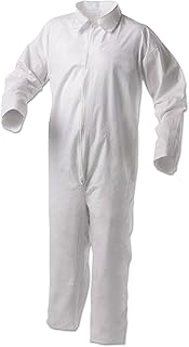 Kimberly-Clark KleenGuard A35 Shell Zipper Front Coverall With Open Wrists/Ankles, Light Duty Liquid/Particles Protection, White, 3XL, 25/Ct (38921)