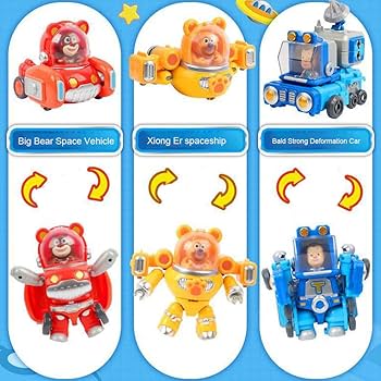 Curious e おもちゃセット Amazon.co.jp: 3PCS 変身人形L14CM変身ロボットクリエイティブ