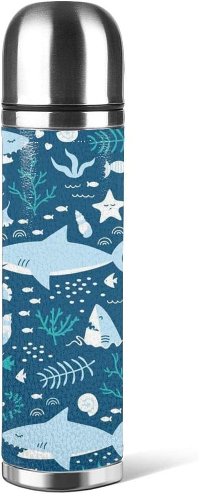 Amazon 楽しいサメかわいい魚の海水筒 真空断熱 ダブルステンレスボトル ステンレスボトル 軽量 ステンレス鋼 500ml大人 子供用 ウォーター ボトル おしゃれ 保温 保冷 スポーツボトル 直飲み 大人 子供用 お洒落 かわいい 遠足 アウトドア 水筒 マグボトル オンライン通販