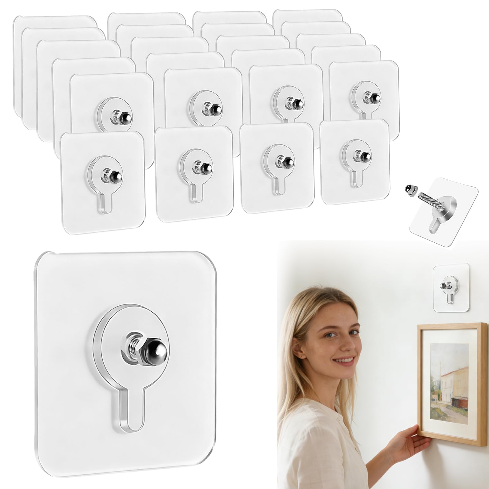 No Drill Screw Stickers - Adhesive Wall Hooks (24PCS)