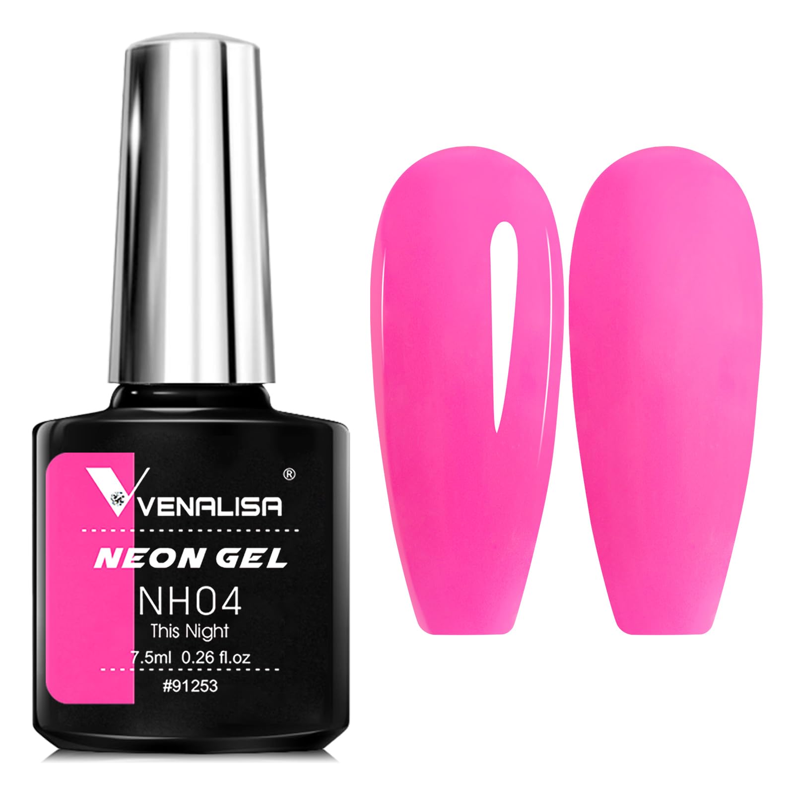 V VENALISA 7.5ml Neon Pink Color Nail Gel Polish For Nail Art Manicure Top Coat Soak Off Enamel UV Gel Varnish