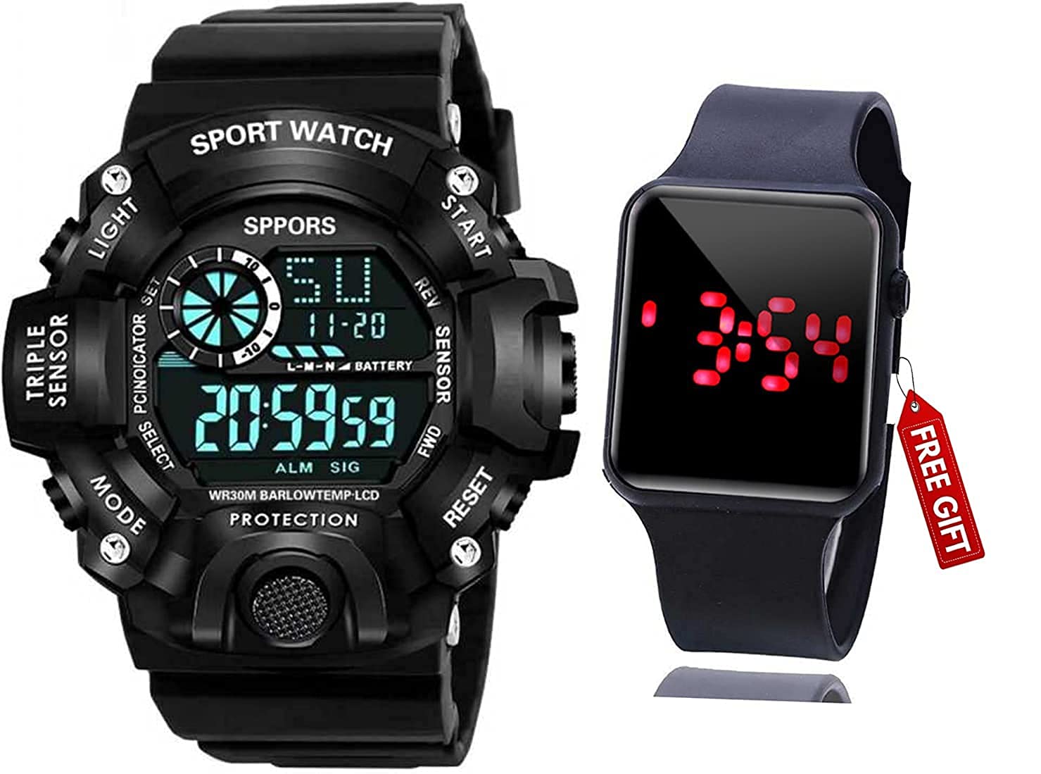 SELLORIA Black Digital Sports Watch for Mens Kids Sports Watch for Boys - (B09B5Y9JSZ) Amazon Price History, Amazon Price Tracker