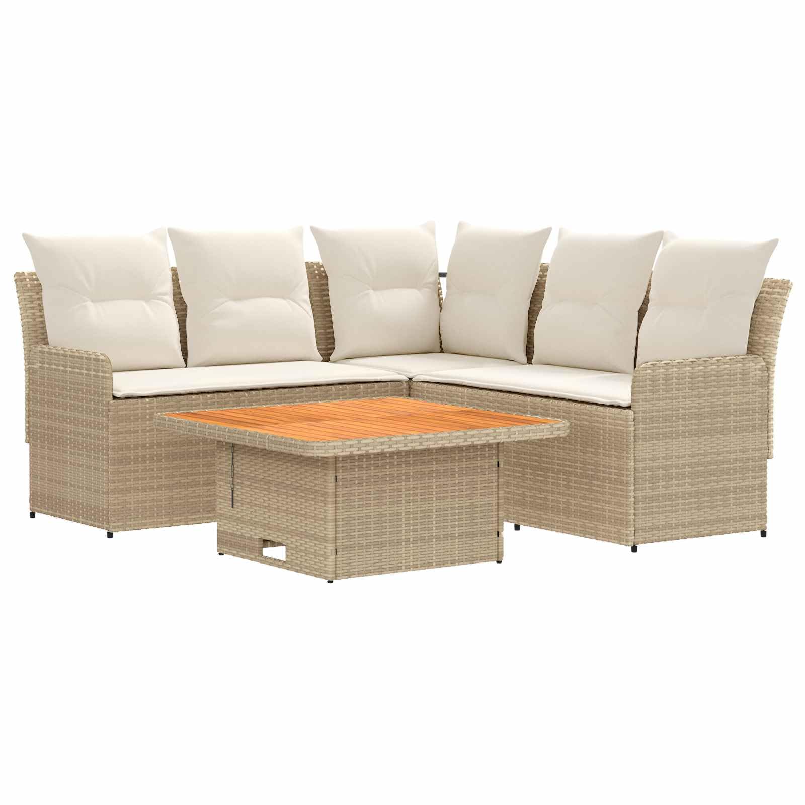 Genérico Juegos de Muebles 4 uds. Beige y Crema Ratán sintético,Mobiliario,Conjuntos de Muebles,90 x 90 x 68 cm-3422178