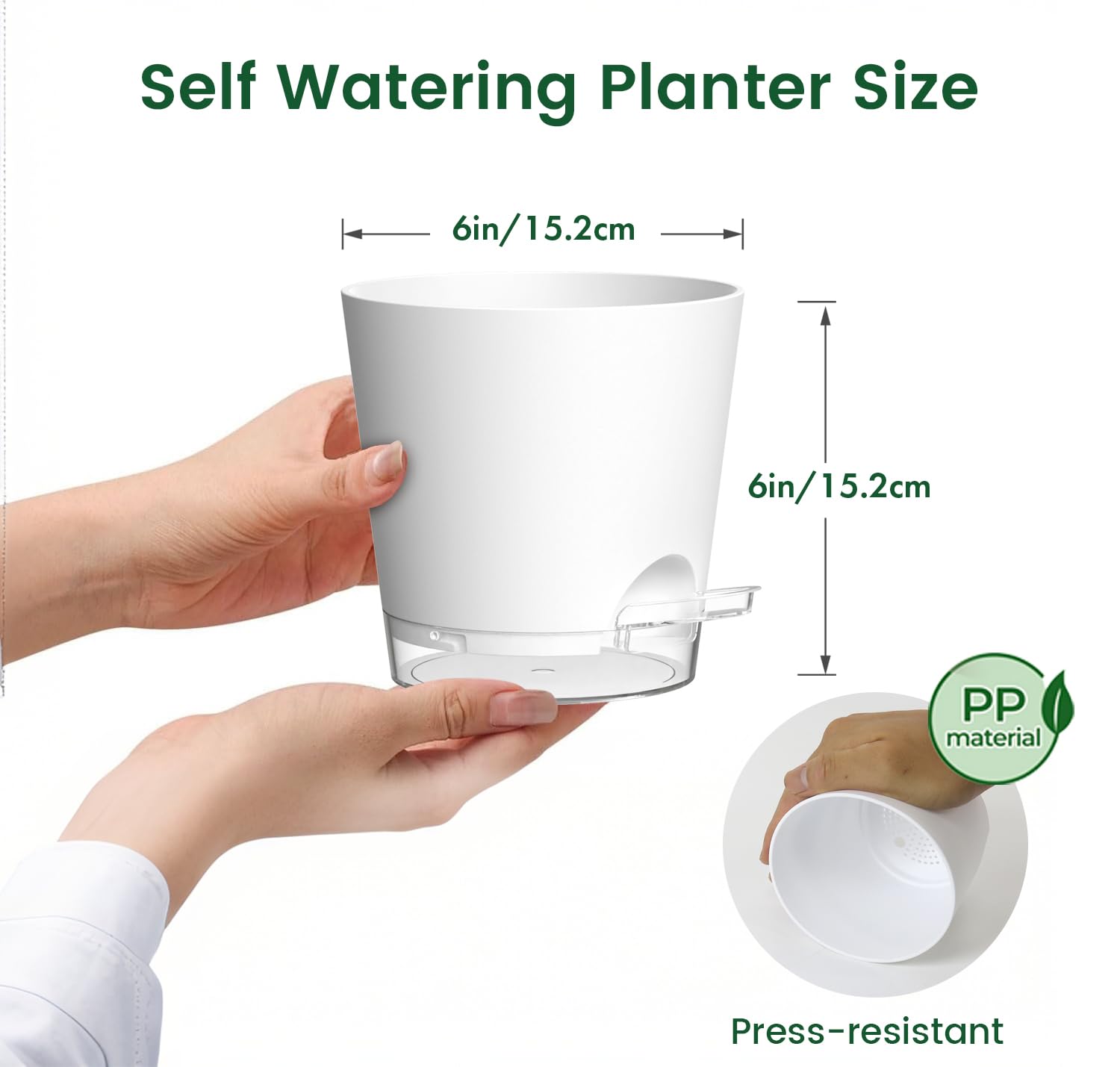 Snapklik.com : Meowell 6 Inch Self Watering Pots For Indoor Outdoor ...