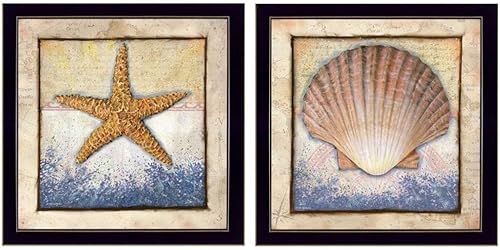 Trendy Decor4U Colección Sea Journey de Ed Wargo, arte de pared impreso, póster enmarcado listo para colgar, marco negro. Acabado Multi Multi