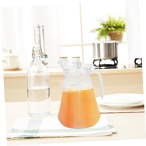 Miniatura 2 de Jarra de agua con tapa, jarra de agua fría caliente, jarra de té helado, jarra de plástico transparente, jarra de vidrio de borosilicato para jugo,