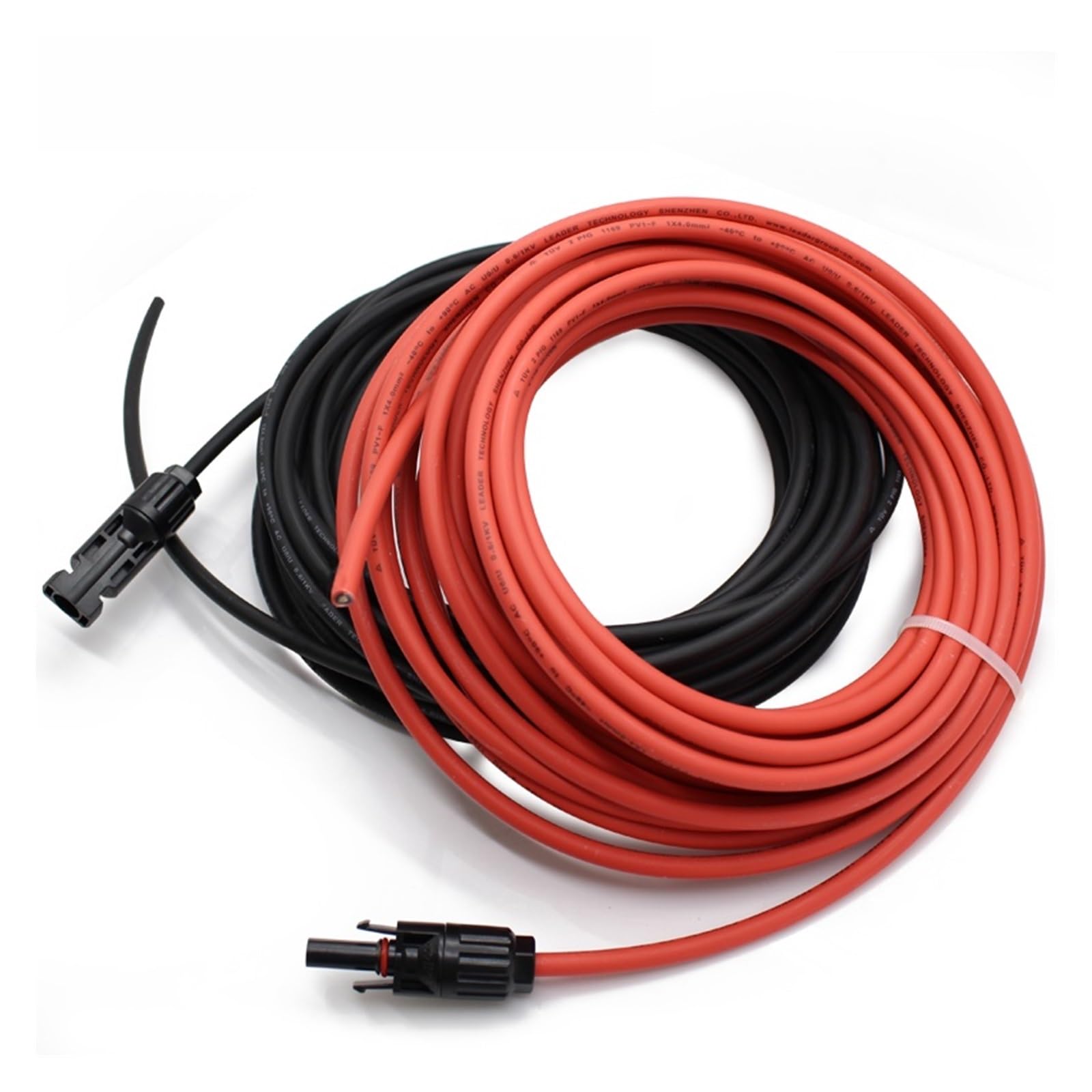 Kabel, Przewód solarny PV z łącznikiem solarnym, zestaw 2 szt., wielokolorowy, różne rozmiary(4mm2 5M)