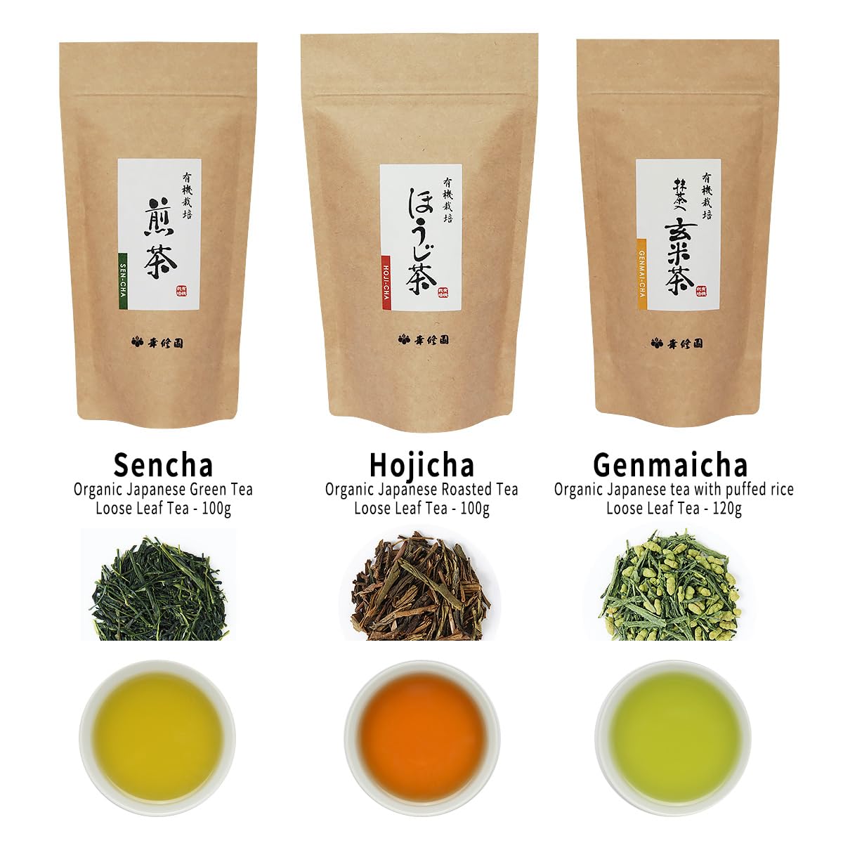 KOSYUEN Assortiment de 3 Thés Japonais BIO -Coffret Découverte en vrac du thé haut de gamme, Idée cadeau
