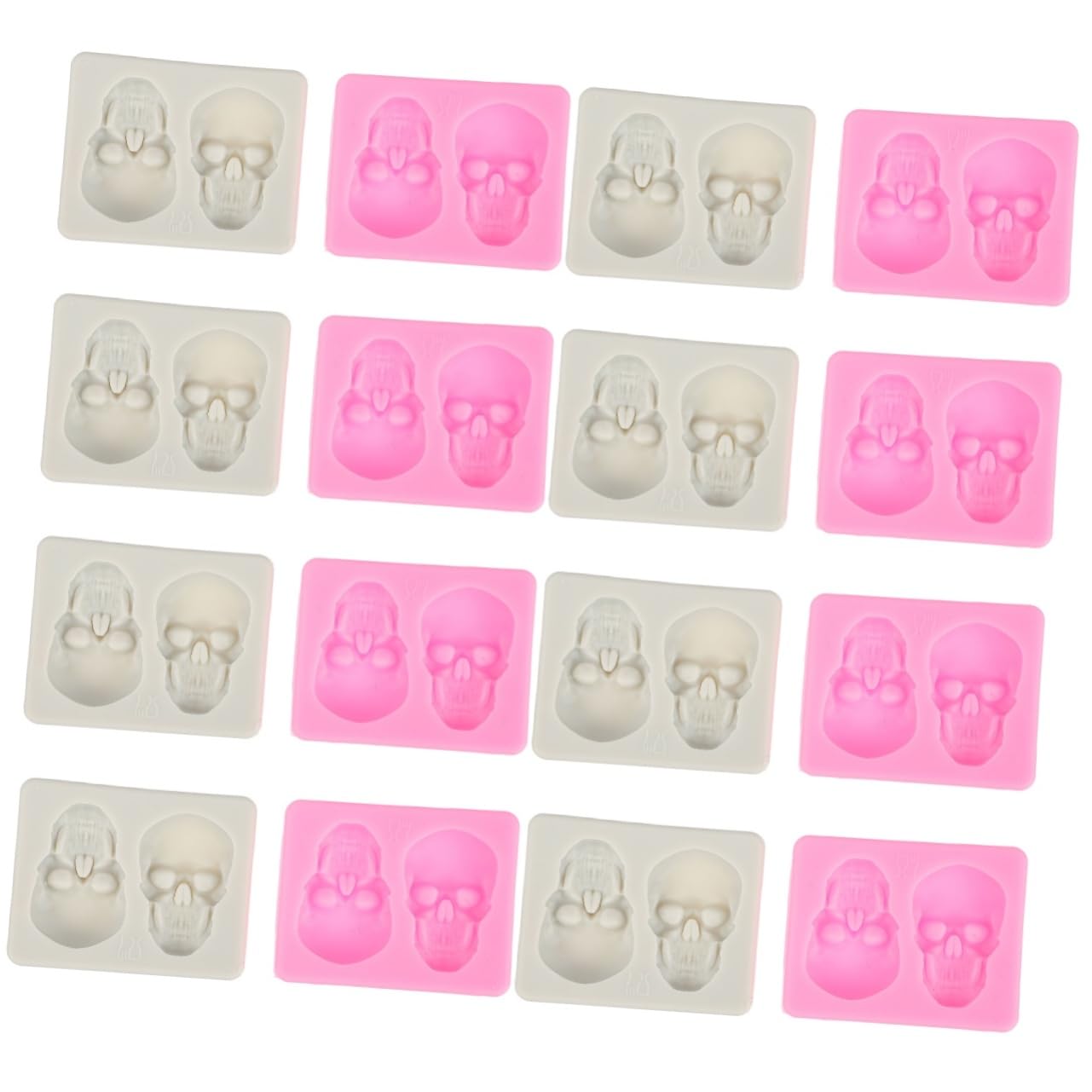TOPBATHY 8 Juegos Molde De Calavera Panal Bombones Moldes De Corazón para Hornear Postres Mini Barras De Chocolate Cortadores De Galletas Bollos Cubitos Gel De Sílice Rosa 2 Piezas * 8