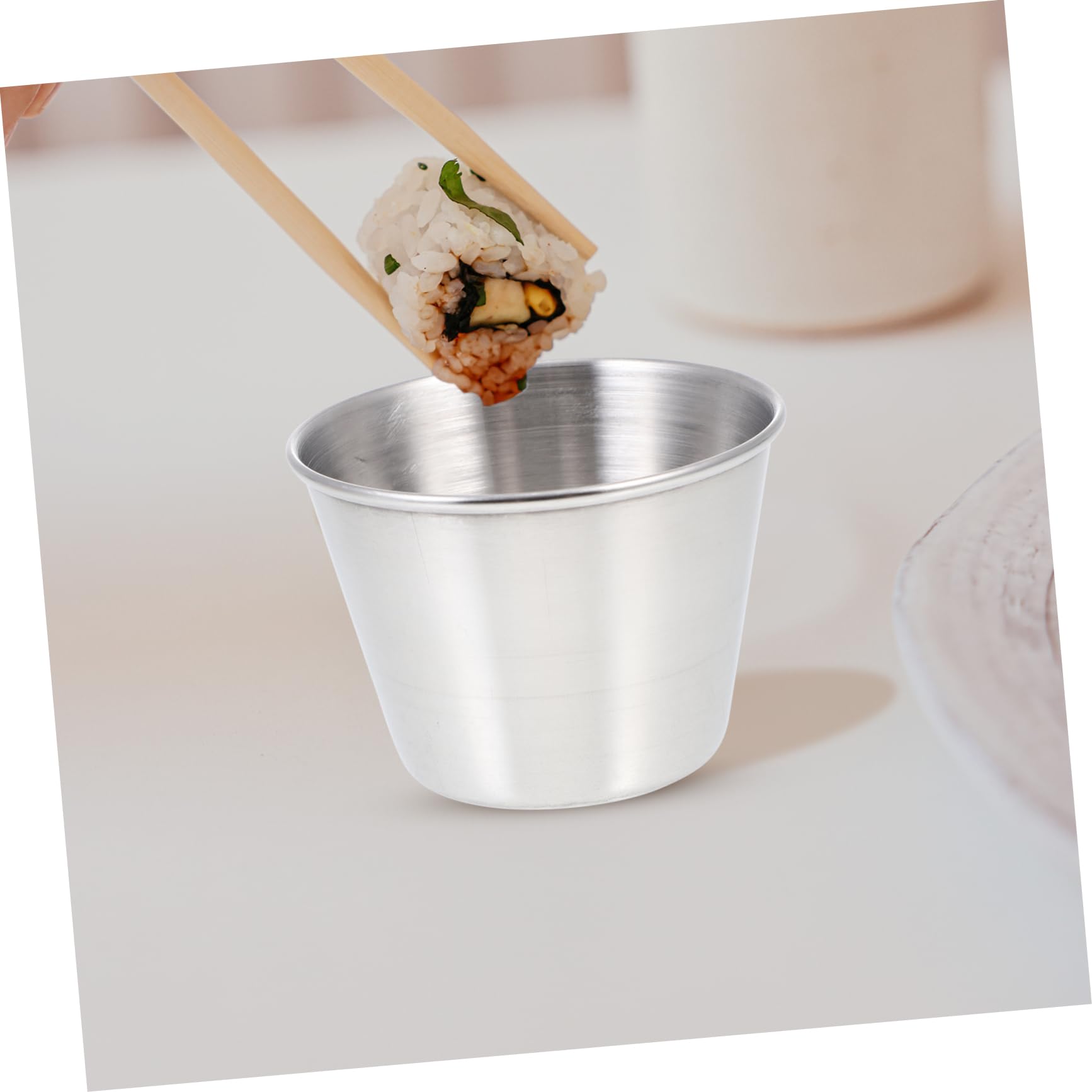 Unomor 2pcs Sauce Cup Dip Cup Sauce Cups Dipping Bowls Dipping Cup for Soy Sauce Tray Gravy Boat Soy Sauce Bowl Flavor Dishes Sauce Dish Ketchup Vegetable Salad Cup Silver Stainless Steel