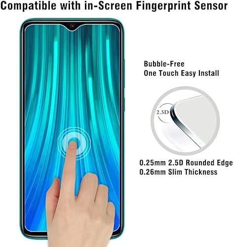 [2 Pack] Screen Protector Compatible With Xiaomi Redmi Note 8 Pro Tempered Glass 9H Hardness,Crystal Clear, Anti-Scratch, Bubble Free, Case Friendly #TOP2