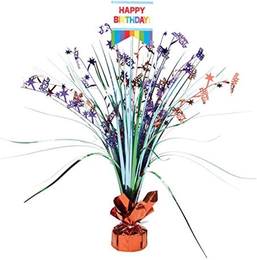 Amscan Fun Birthday Foil Centerpiece Table Decoration Spray CP PR, 1, Multicolor