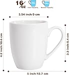 Urbanstrive 16 oz Large Coffee Mugs Set of 4 Ceramic Coffee Mug White Coffee Cups Tea Cups Idea Gift for Women Men House Warming Gifts New Home Office (White)