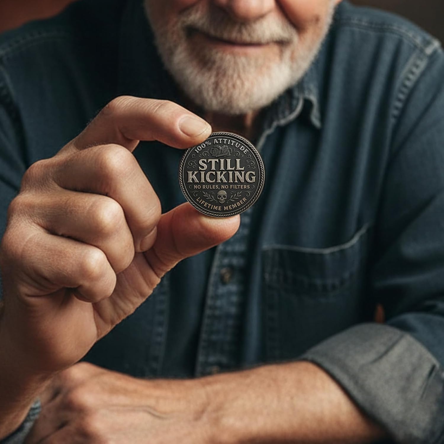 3PCS Old ckers Club – Lifetime Member Coin,Still Kicking Lifetime Member Token, No Rules No Filters Challenge Coin,Funny Gag Gift for Men & Women