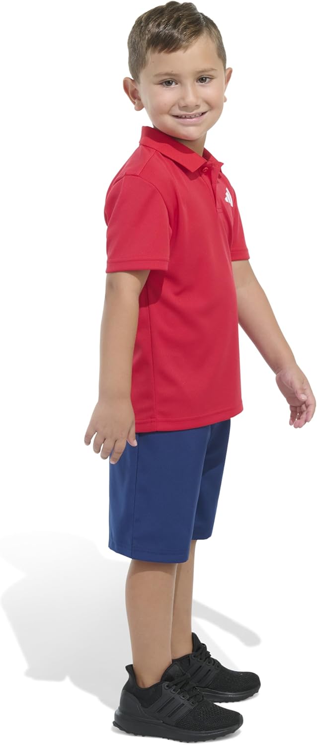 adidas boys Short Sleeve Polo Shirt and Woven Short Set - Image 6
