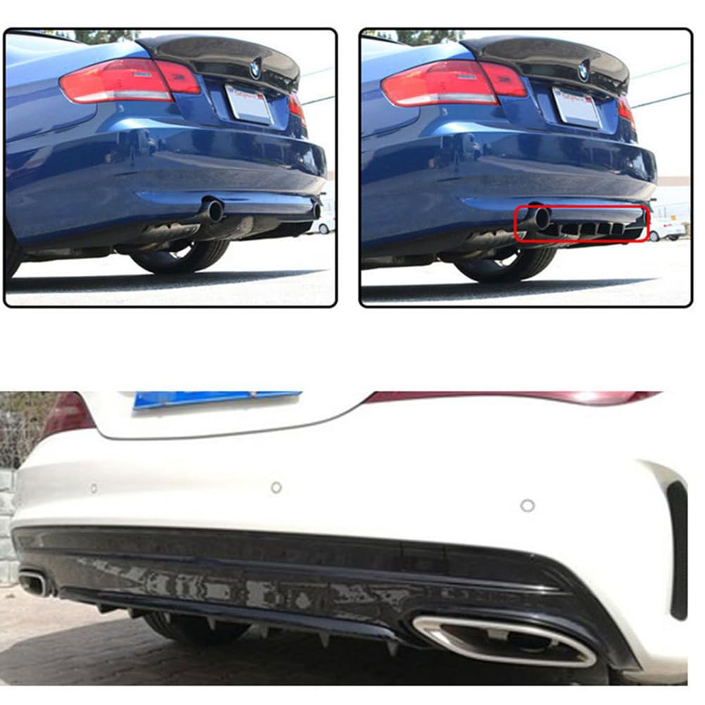 Rear Diffuser Carbon Style Rear Lower Bumper Diffuser Fin Spoiler Lip ...