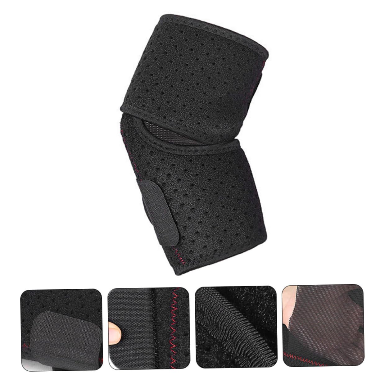 Gogogmee Elbow Pads Arm Support Protector Elbow Immobilizer Brace Elbow Brace for Basketball Elbow Sleeve Elbow Pad Strap Football Arm Pads Elbow Bands Sbr Black