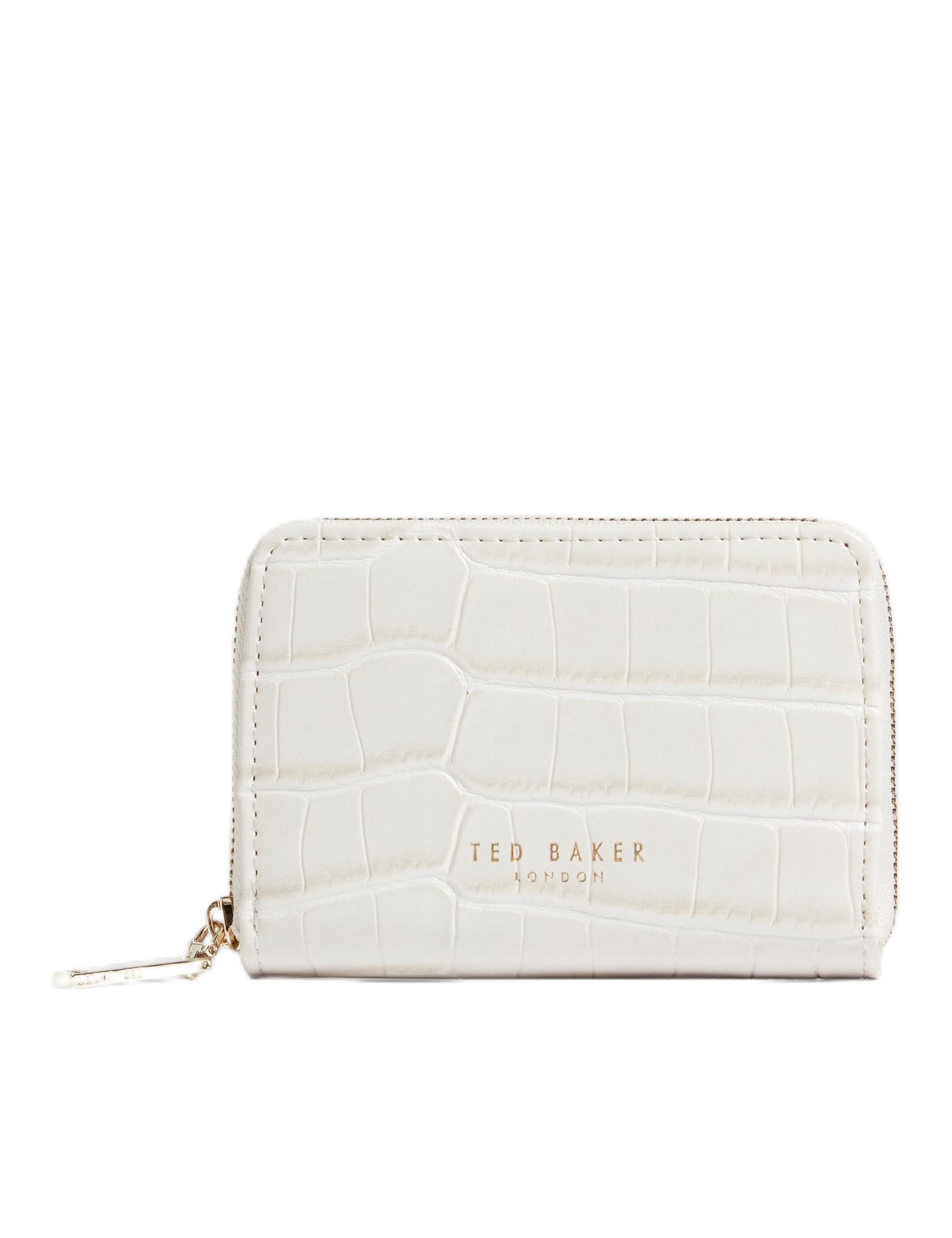 Ted Baker Varlee Croc Effect Small Zip Around Wallet Ivory