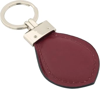 Italian Genuine Leather Keychain - Black