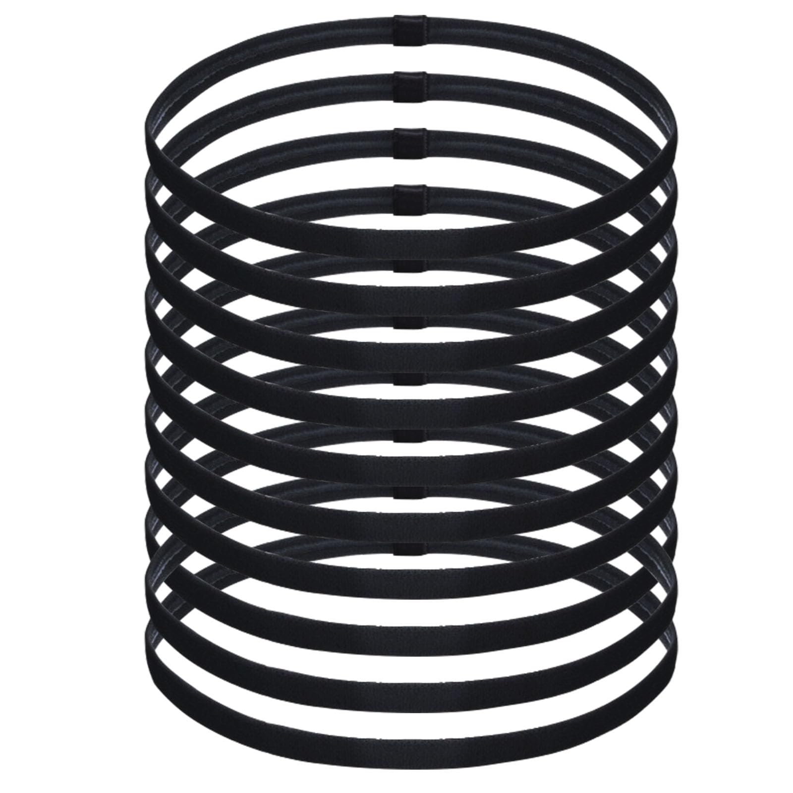 Chiluxendo 10 Piezas Cinta Pelo Deporte, Diadema Deportiva Elásticas Antideslizante, Diademas Deportivas, Cintas Headbands Banda, Bandas Hombre Mujer, para Yoga, Fitness, Correr, Ciclismo(Negro)