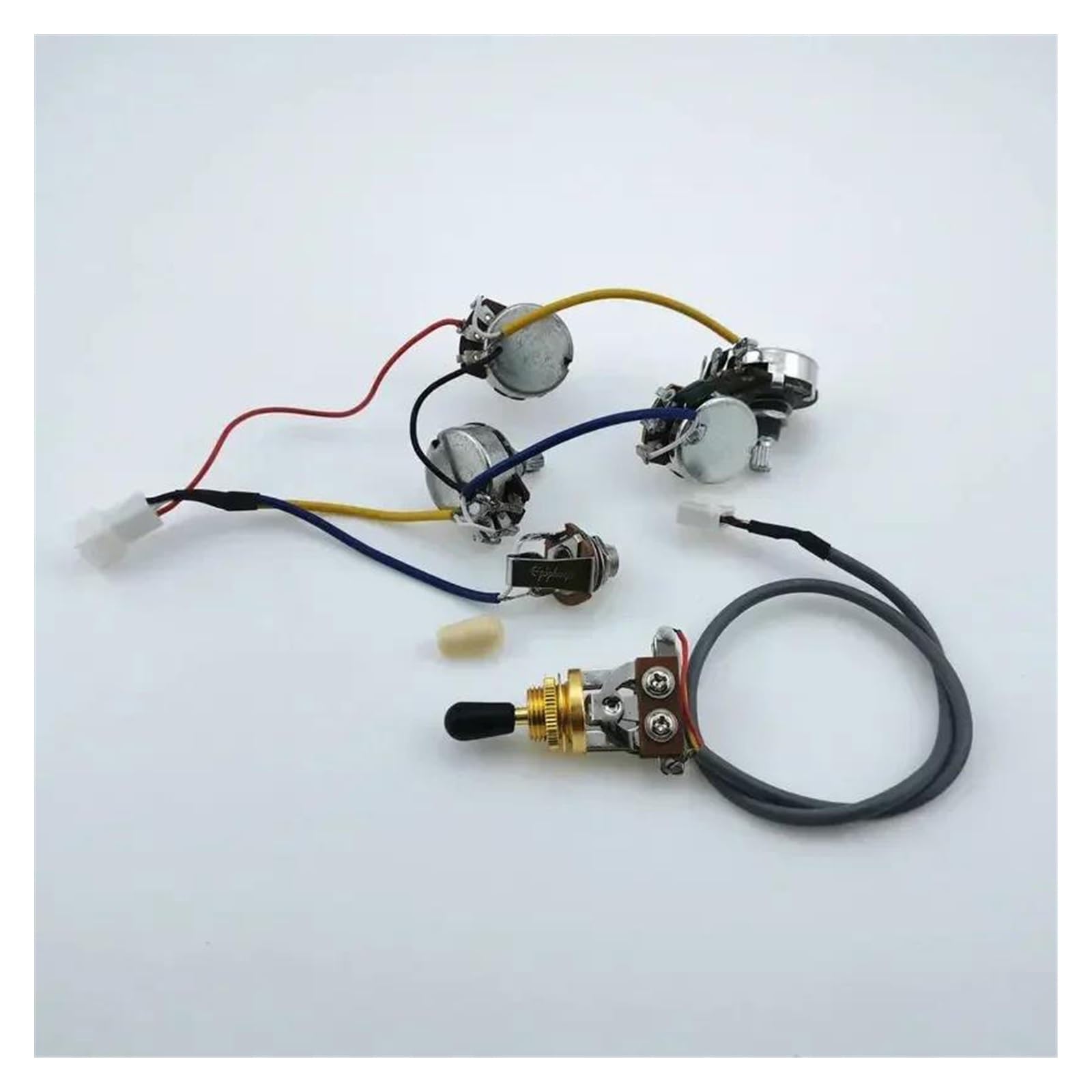 Zestaw Wiązki Przewodów Przetwornika Gitary Elektrycznej Zawiera 1 Selektor 4 Potencjometry I Elementy Elektroniczne Beginner Uprząż gitarowa(Golden bk hat)
