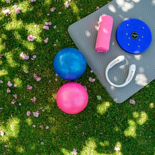 TRIXES Blau Pilates-Übung, Kräftigungsball, PVC, Yoga-Workout-Gymnastik-Übungshilfe, Gymnastikball, Pilates-Ball, Fitnessstudio-Zubehör, Trainingsgeräte