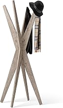 MOBILI FIVER, Emma Natural Oak Coat Stand on Stand for Bedroom, Hallway, Entrance, Made In Italy