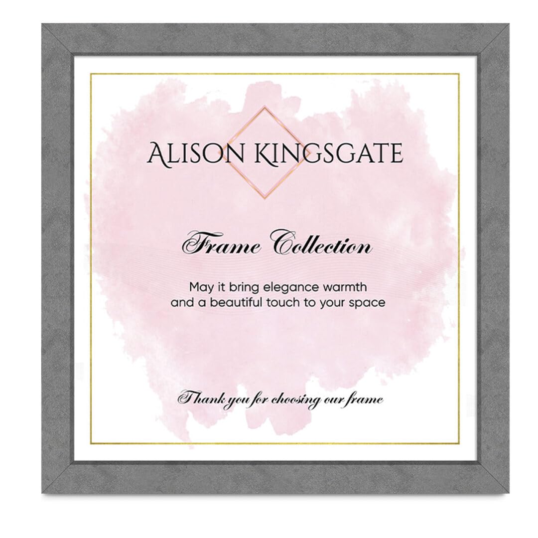 Alison Kingsgate Modern 70X70CM Grey Marble Photo Frame-Engineered Wood Picture Frames with Shatterproof Perspex - Ideal for Certificates -Wall Mount or Tabletop - Multiple Sizes & Colours Available — image 1