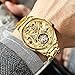 OUPINKE Men Watch Gold -Tourbillon Mechanical Movement Wrist Watch-Luxury Business Skeleton Watches-Sapphire Crystal