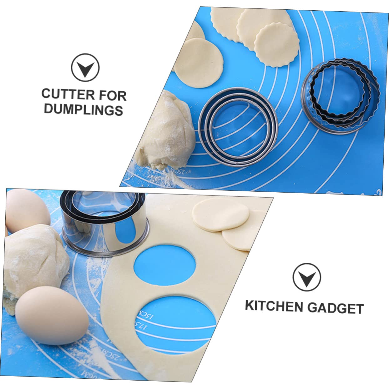 MAGICLULU Stainless Steel Dumpling Skin Cutter 6pcs Round Wraer Cutters Labor-saving and Time-saving for Efficient Making