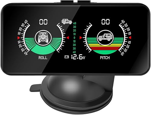 X50 Car Inclinometer for Off-Road Driving, Multi-Functional Digital Dashboard Slope Meter, 6-Axis Gyroscope, Two Alarm Modes, City/Off-Road Mode & Voltmeter for SUV, Trucks, ATV