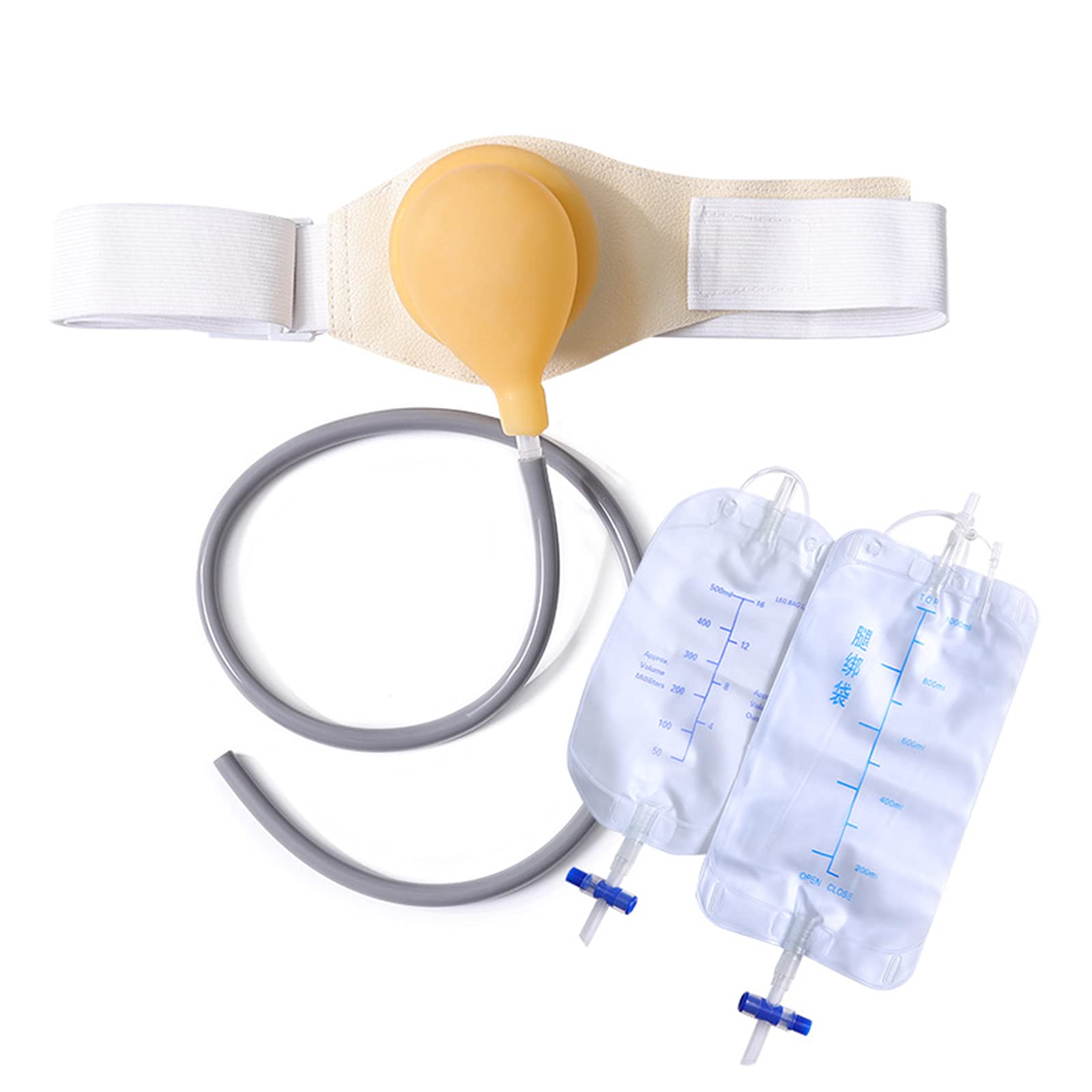Cinturón de soporte for bolsa ostomía fija y previene la hernia paraestomal en pacientes con colostomía. Incluye 2 correas for las piernas