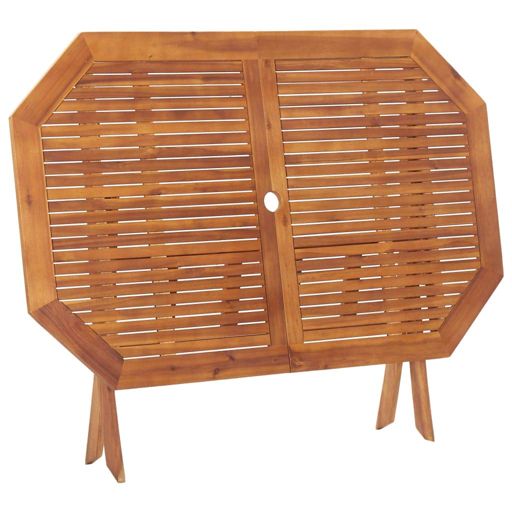 vidaXL Mesa de Jardín Plegable Muebles Mesita Auxiliar Decoración Exterior Terraza Afuera al Aire Libre Patio Parque Madera Maciza de Acacia