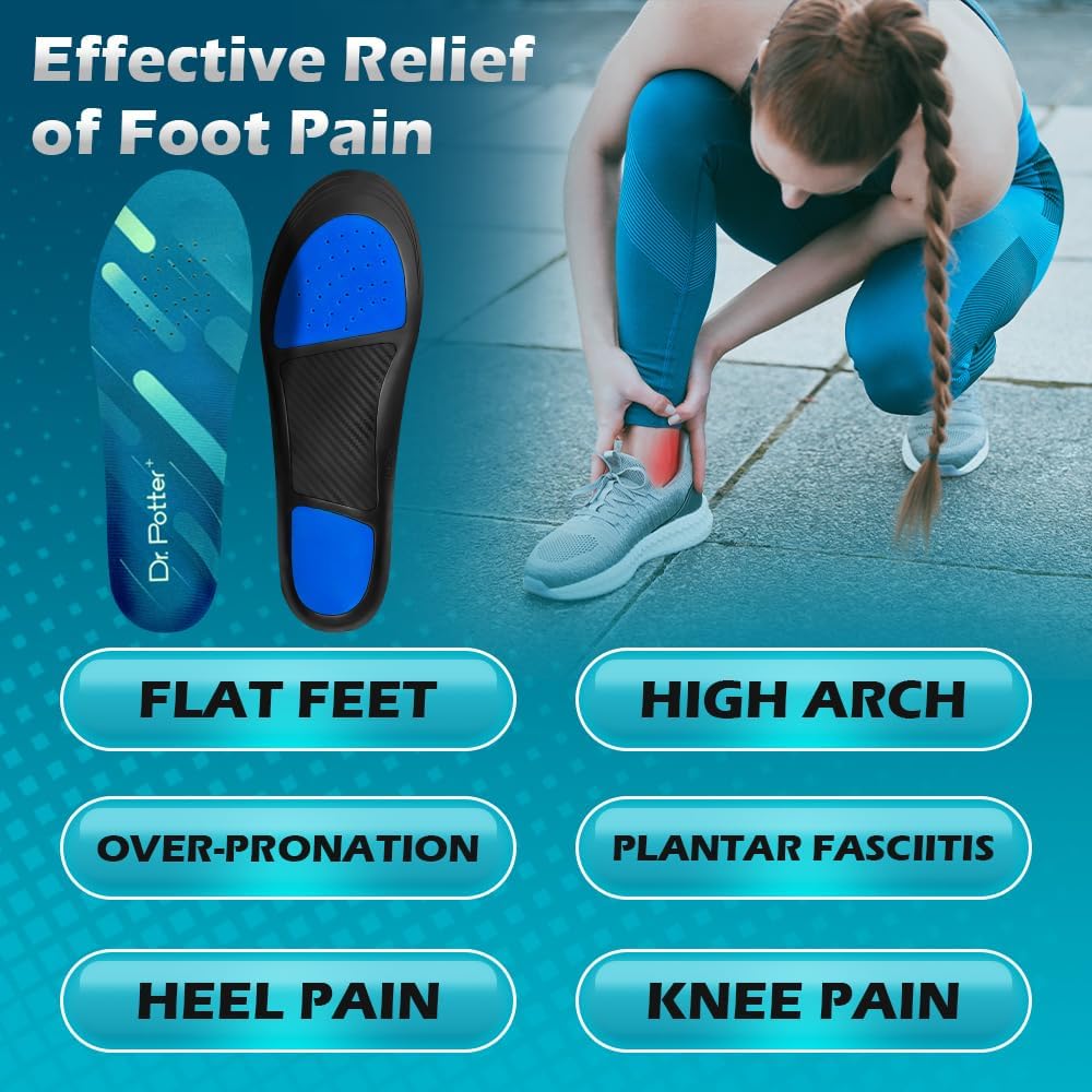 Plantar Fasciitis Insoles, 220+lbs Heavy Duty High Arch Support Inserts, Comfort Orthotics Insoles for Flat Feet and Foot Pain Relief, Work Boot Insoles for Men Women (310MM) - Image 5