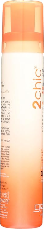 GIOVANNI 2chic Ultra-Volume Big-Body Hair Spray - تركيبة يومية متضخمة مع زبدة البابايا واليوسفي، تعزز التحكم بدون وزن للشعر الرقيق الناعم، بدون بارابين، خزنة الألوان - 5 أونصة سائلة