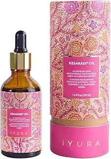 Brightening Saffron Face Oil – iYURA Kesaradi | 100% Natural & Authentic Ayurvedic | Works in 3 Drops Daily for Visibly Brighter, Glowing, Youthful Skin | Non-Greasy & Lightweight | 1.69 fl oz (50 ml)