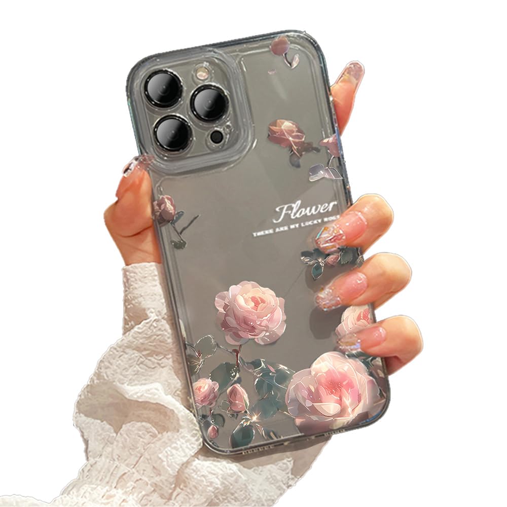 バラの花柄 iPhone用ソフトケース Amazon.co.jp: KeKeYou iPhone 16e 用 ケース クリア 可愛い バラ本 花