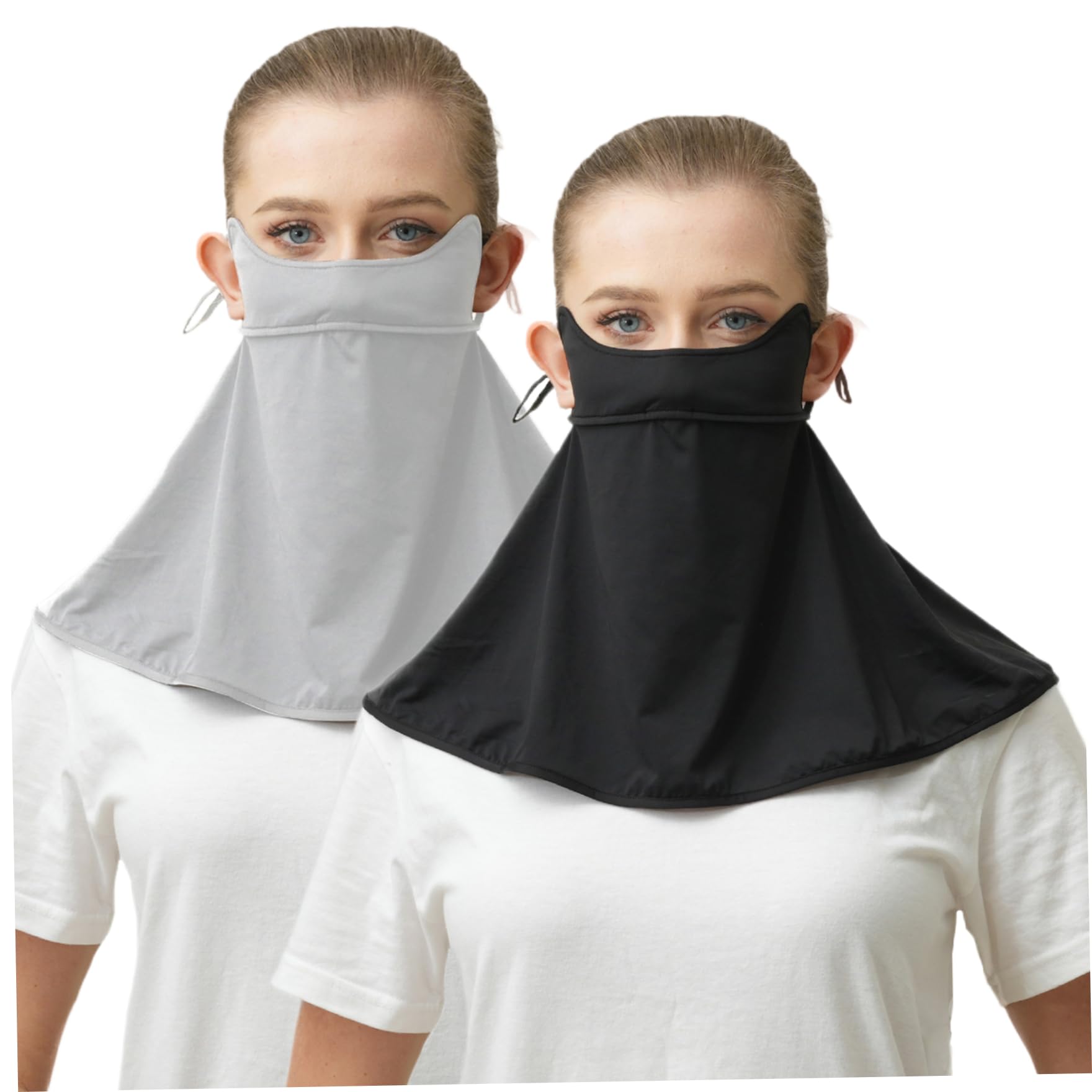 UPF 50+ Full Face Sun Mask With Eye & Forehead Protection - Breathable UV Shield For Golf, Hiking, Fishing (Grey)