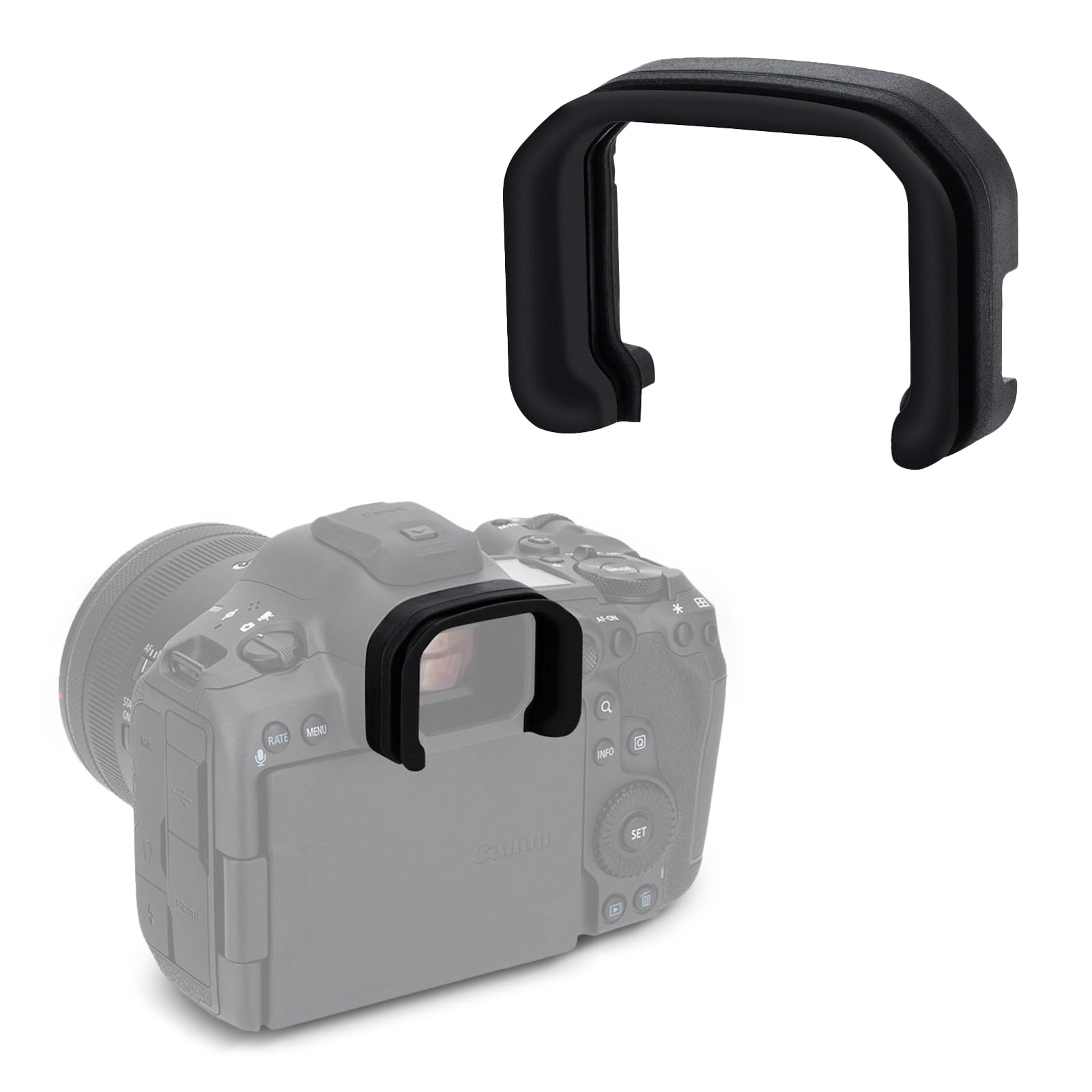 JJC R5 Mark II Rubber Eyecup, Soft Silicone Viewfinder Cover Eyepiece Eyeshade for Canon EOS R5 Mark II R5II Mirrorless Camera Eye Cup Protector Replaces Canon ER-kE Eyecup (Not Affect Use of Screen)