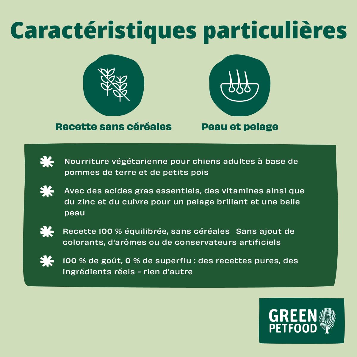 Green Petfood VeggieDog avec Pommes de Terre et Petits Pois (1 x 10 kg) | Adult | Croquettes Premium pour Chiens Adultes sensibles | végétariennes et sans blé | avec de délicieuses patates Douces