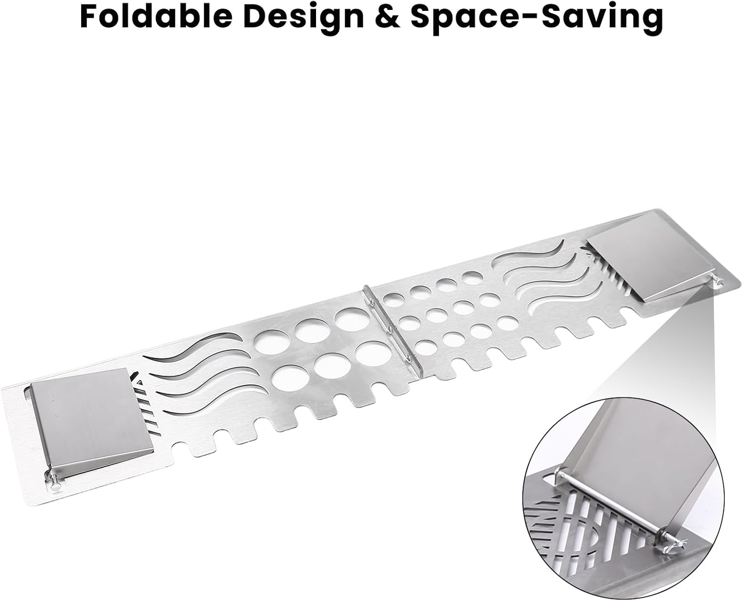 GRISUN Warming Rack for Blackstone 36 inch Griddle - Foldable Griddle Warming Rack for Blackstone Flat Top Griddle 36 inch, Multi-Compartment for Chicken leg, Steak, Veggies, 32.6" x 7" x 3.5"