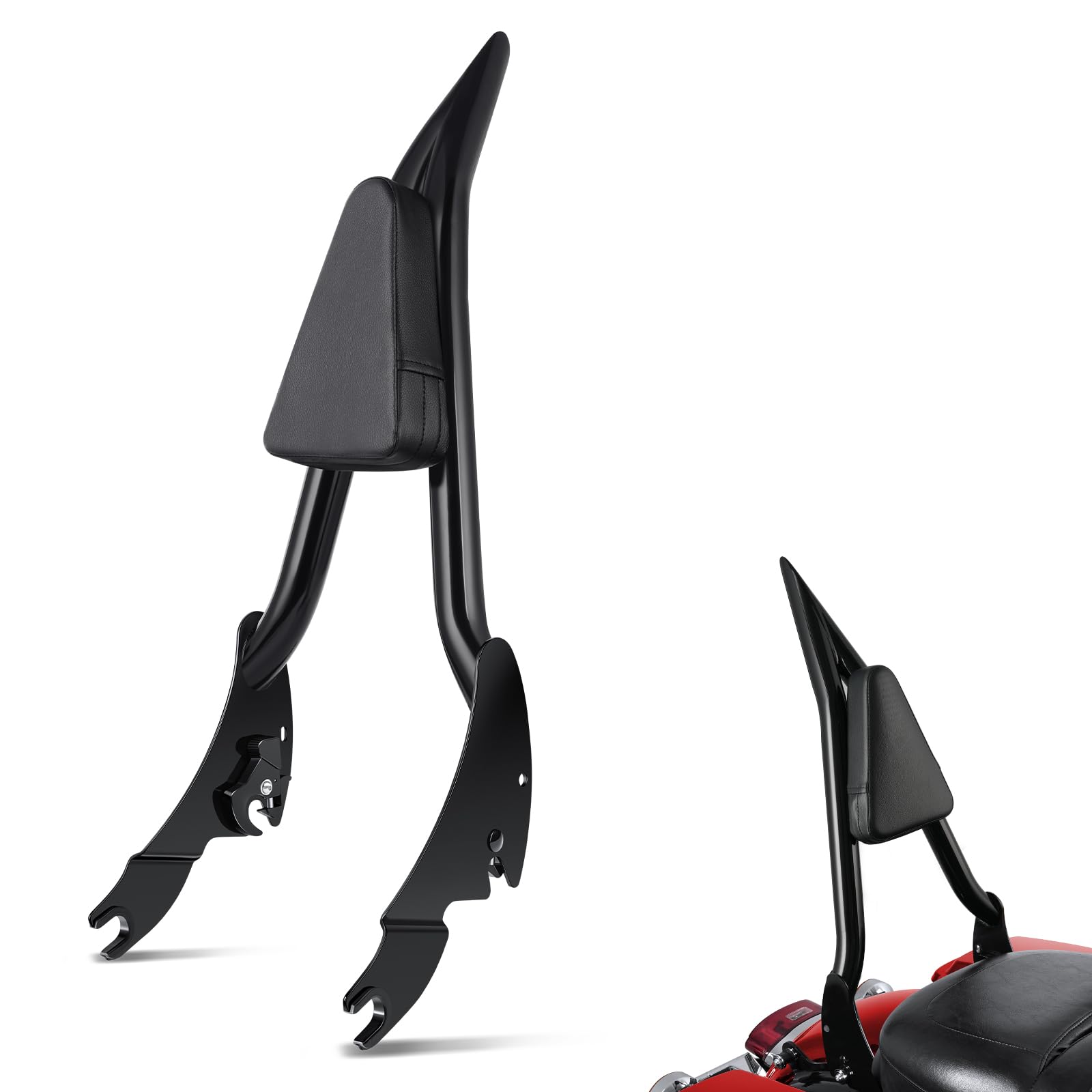 Benlari Sissy Bar Backrest, Integrated Passenger Backrest, Quick Release Detachable Sissy Bar Fit for Harley Davidson Touring Street Glide Road Glide Road King Electra Glide 2009-2024 (Black, 30inch)