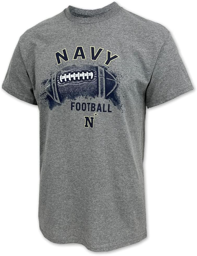 Armed Forces Gear Men's Navy Midshipmen Football T-Shirt - Official Licensed United States Navy Shirts for Men (Graphite)