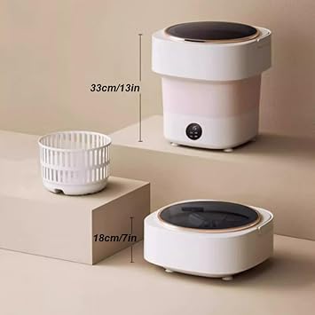 Mini Portable Washing Machine, Foldable Washer for Socks, Baby Clothes or Small Items, Camping, Apartment, RV, Travel, Semi-Automatic Washing Machine