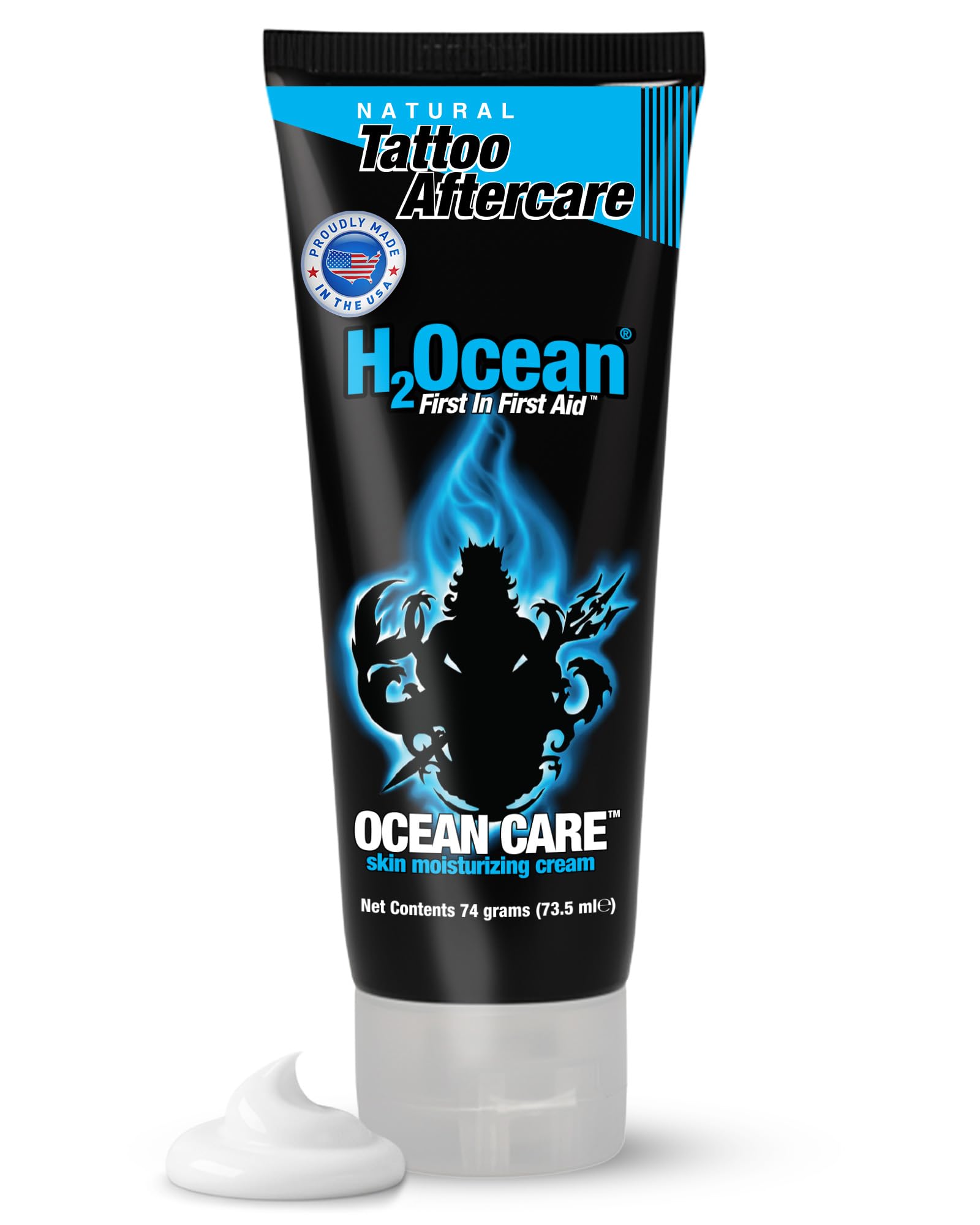 Ocean Care Tattoo Aftercare Lotion 2.5ounces-Fragrance Free Tattoo Moisturizing Cream-For New & Old Tattoos-Heals & Revitalizes - Dye Free