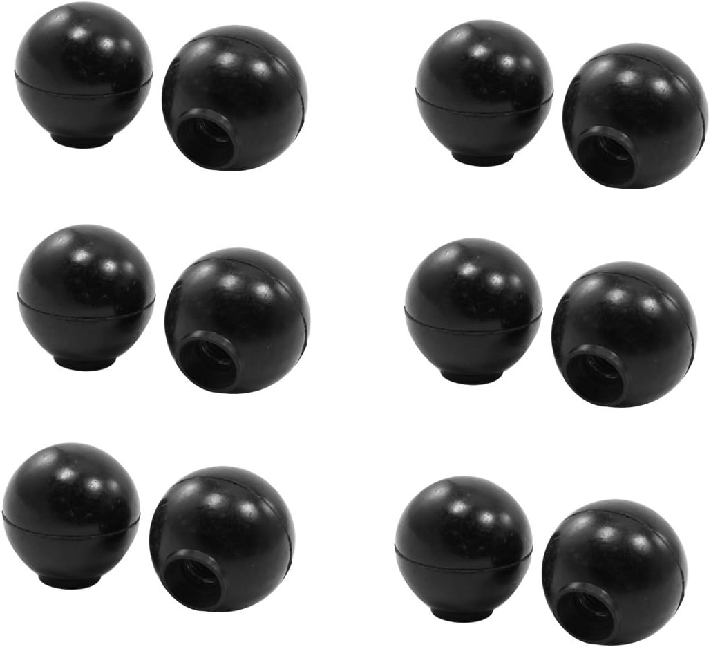 Ruilogod 12mm Dia Thread Black Plastic Ball Handle Round Knob 12 Pcs for Machine (id: 000 63d df5 f76 848