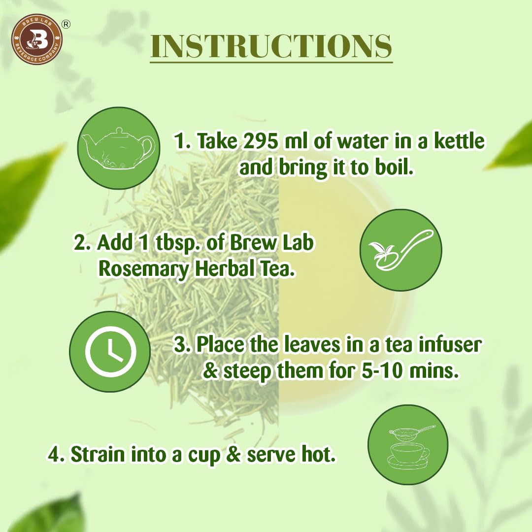 Brew Lab Rosemary Herbal Tea | Plastic Bottle (125g) - Caffeine Free 2